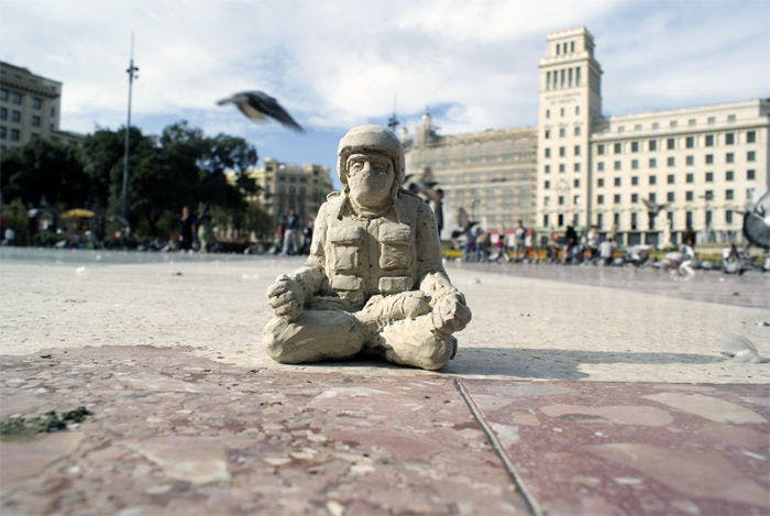  by Isaac Cordal in Barcelona